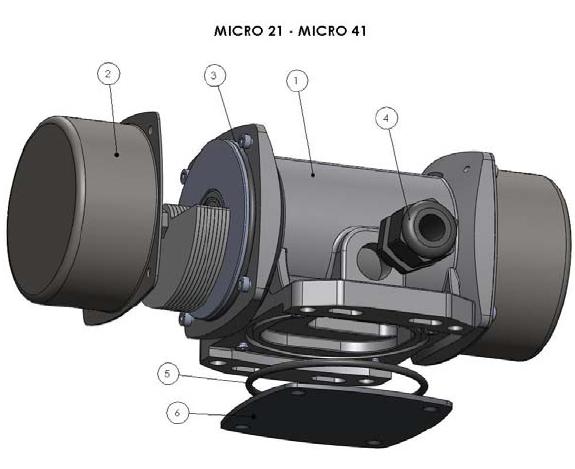 Mikrovibrátor MVE41/3E 1-fáze